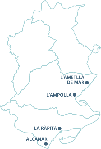 Mapa de les Terres de l'Ebre